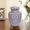 Small Cat Heart Pet Cremation Urn - Regal Purple