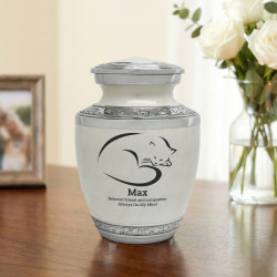 Sleeping Cat Pet Cremation Urn - Radiant White