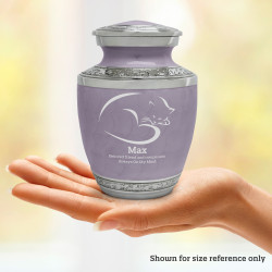 Sleeping Cat Pet Cremation Urn - Regal Purple