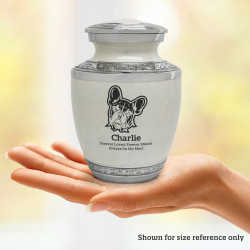 Small French Bulldog Pet Cremation Urn - Radiant White