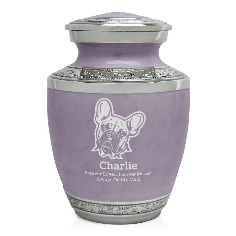 Small French Bulldog Pet Cremation Urn - Regal Purple