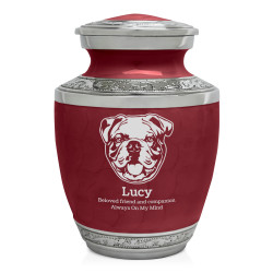 Small English Bulldog Pet Cremation Urn - Rose Red
