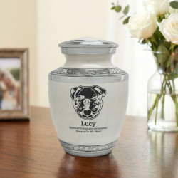 Small English Bulldog Pet Cremation Urn - Radiant White