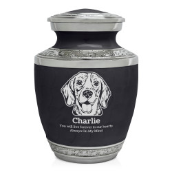 Small Beagle Pet Cremation Urn - Ebony Black