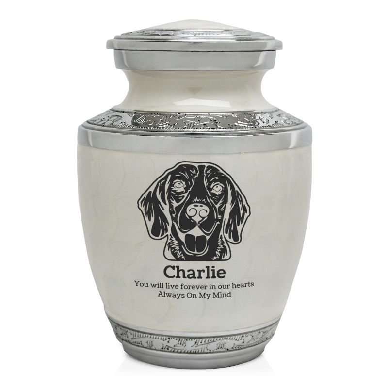 Small Beagle Pet Cremation Urn - Radiant White