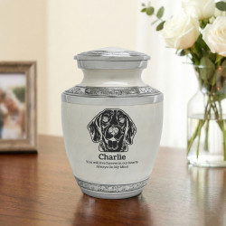 Small Beagle Pet Cremation Urn - Radiant White
