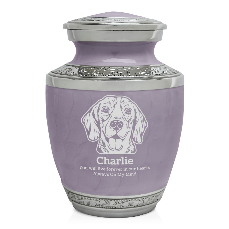 Small Beagle Pet Cremation Urn - Regal Purple
