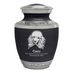 Small Poodle Pet Cremation Urn - Ebony Black