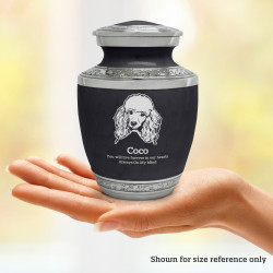 Small Poodle Pet Cremation Urn - Ebony Black