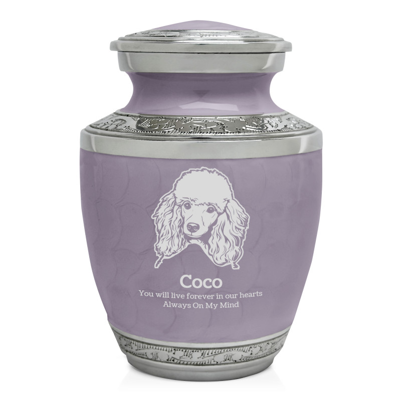 Small Poodle Pet Cremation Urn - Regal Purple
