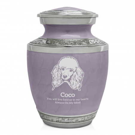 Small Poodle Pet Cremation Urn - Regal Purple