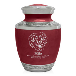 Small Dachsunds Pet Cremation Urn - Rose Red