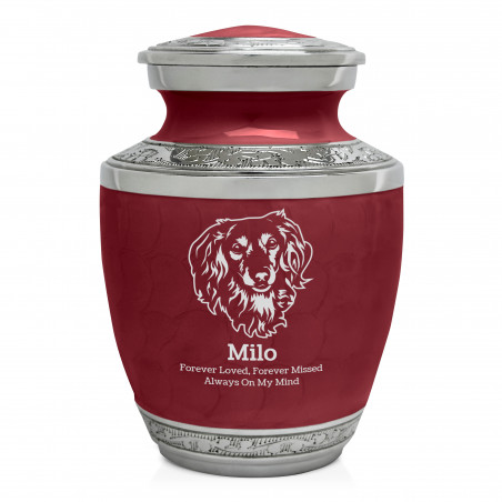 Small Dachsunds Pet Cremation Urn - Rose Red