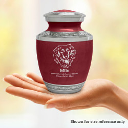 Small Dachshund Pet Cremation Urn - Rose Red