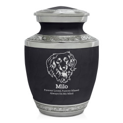 Small Dachsunds Pet Cremation Urn - Ebony Black