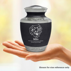 Small Dachshund Pet Cremation Urn - Ebony Black