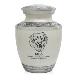 Small Dachsunds Pet Cremation Urn - Radiant White