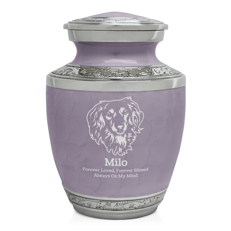 Small Dachshund Pet Cremation Urn - Regal Purple