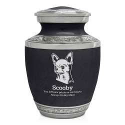 Small Chihuahua Pet Cremation Urn - Ebony Black