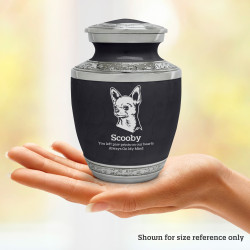 Small Chihuahua Pet Cremation Urn - Ebony Black