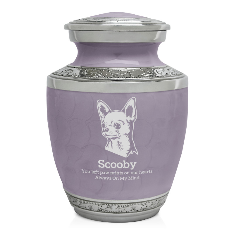 Small Chihuahua Pet Cremation Urn - Regal Purple