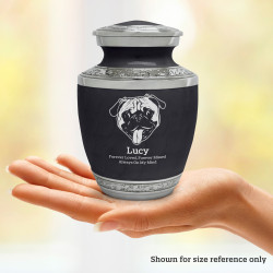 Small Pug Pet Cremation Urn - Ebony Black