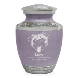 Small Pug Pet Cremation Urn - Regal Purple
