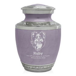 Small Australian Shepherd Pet Cremation Urn - Regal Purple