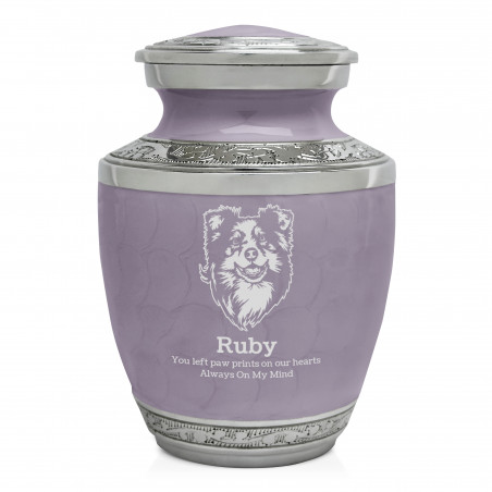Small Australian Shepherd Pet Cremation Urn - Regal Purple