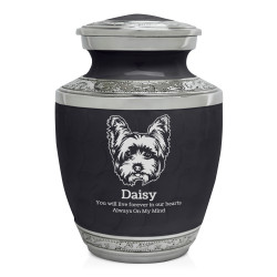 Small Yorkshire Terrier Pet Cremation Urn - Ebony Black