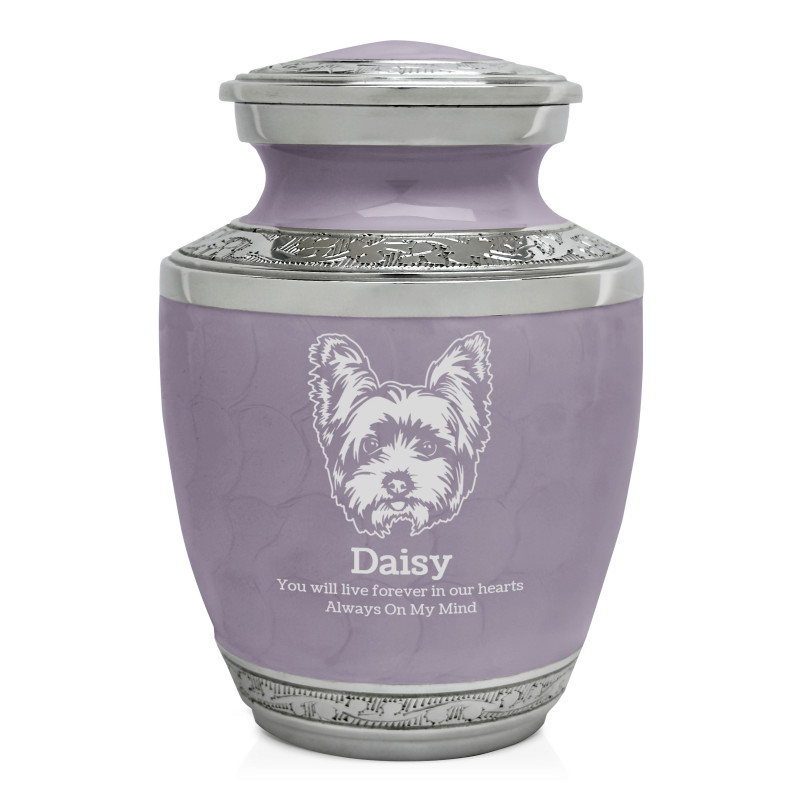 Small Yorkshire Terrier Pet Cremation Urn - Regal Purple
