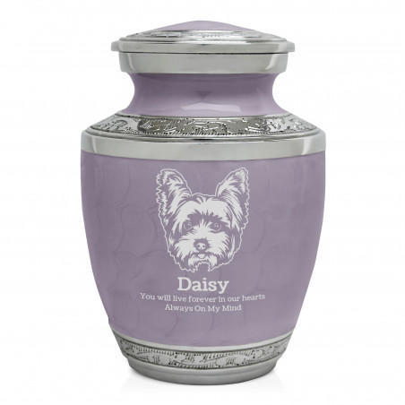 Small Yorkshire Terrier Pet Cremation Urn - Regal Purple