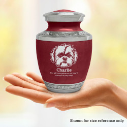 Small Shih Tzu Pet Cremation Urn - Rose Red