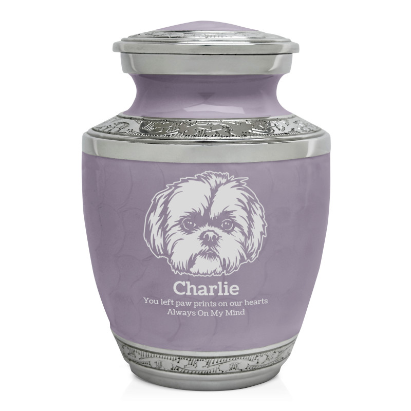 Small Shih Tzu Pet Cremation Urn - Regal Purple