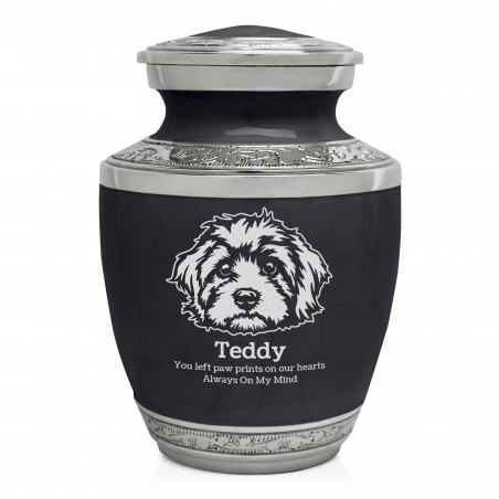 Small Cavapoo Pet Cremation Urn - Ebony Black