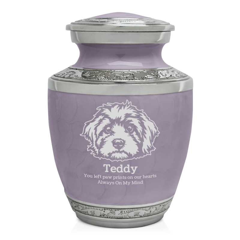 Small Cavapoo Pet Cremation Urn - Regal Purple