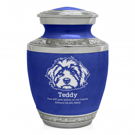 Small Cavapoo Pet Cremation Urn - Royal Blue