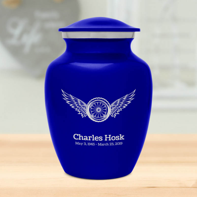 Winged Wheel Sharing Urn - Midnight Blue