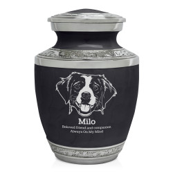 Small Brittany Spaniel Pet Cremation Urn - Ebony Black