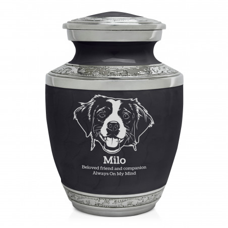 Small Brittany Spaniel Pet Cremation Urn - Ebony Black