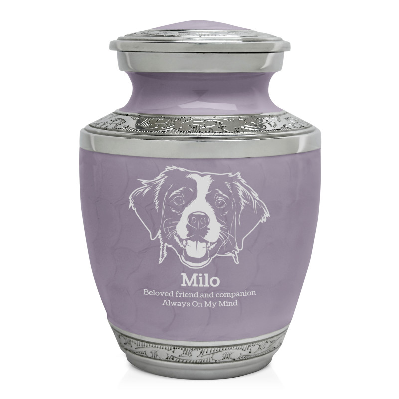 Small Brittany Spaniel Pet Cremation Urn - Regal Purple