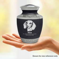 Small Shorthaired Dachshund Pet Cremation Urn - Ebony Black