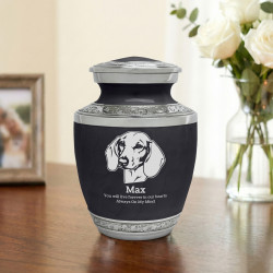 Small Shorthaired Dachshund Pet Cremation Urn - Ebony Black
