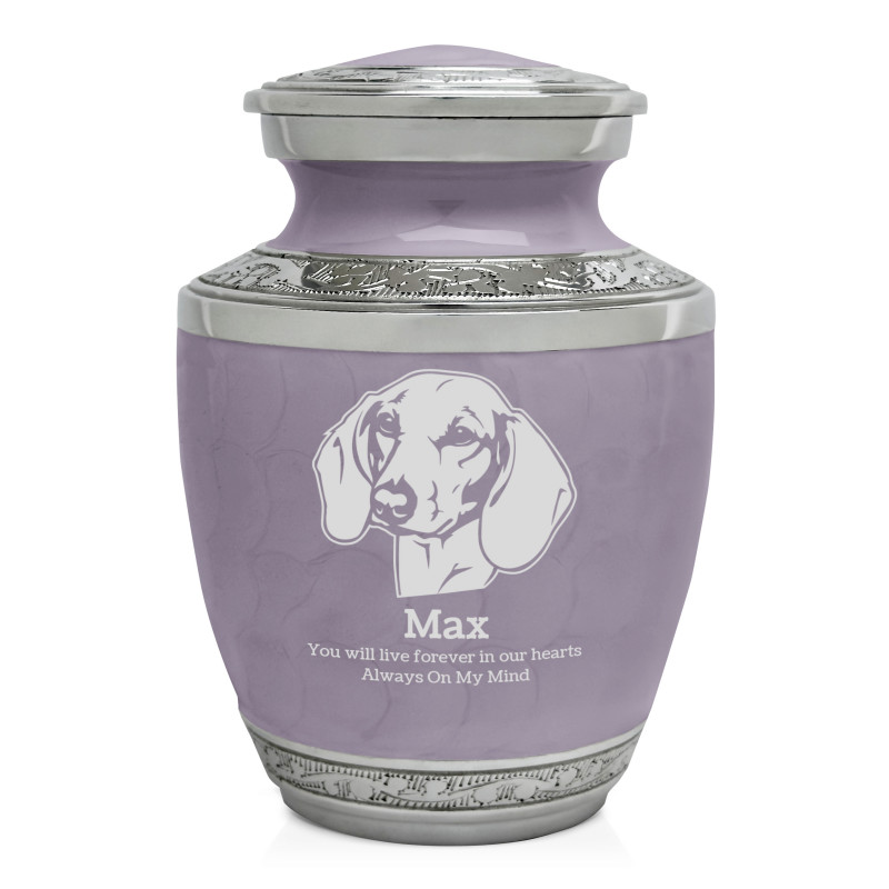 Small Shorthaired Dachshund Pet Cremation Urn - Regal Purple