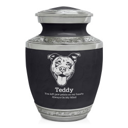 Small Pitbull Pet Cremation Urn - Ebony Black