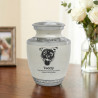 Small Pitbull Pet Cremation Urn - Radiant White