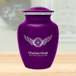Winged Wheel Sharing Urn - Purple Luster