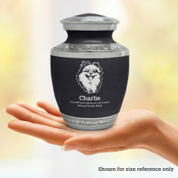 Small Pomeranian Pet Cremation Urn - Ebony Black