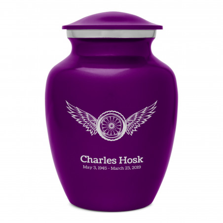 Winged Wheel Sharing Urn - Purple Luster