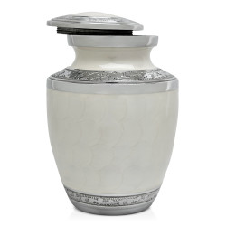 Small Pomeranian Pet Cremation Urn - Radiant White